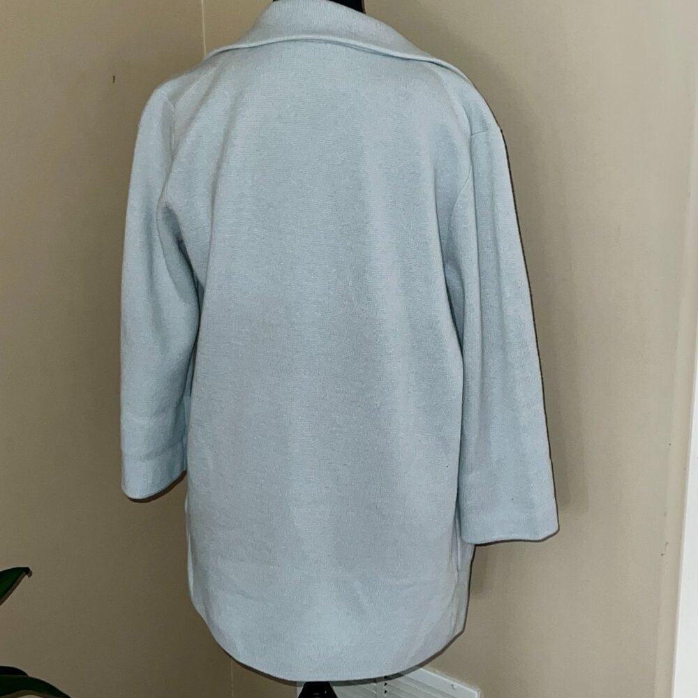 J.Crew Sophie Sweater Blazer XS Blue Open Front Relaxed Fit Merino Wool Blend - Picture 6 of 7